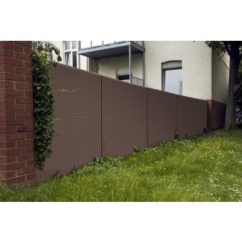   Polyrattan Betekintésgátló korláttakaró, 1400 g/m2, 20mx1m, RD01 Dióbarna