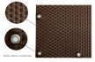 Polyrattan Betekintésgátló korláttakaró rögzítőlyukkal, 1400 g/m2˛, 3mx0,9m, RD01 Dióbarna