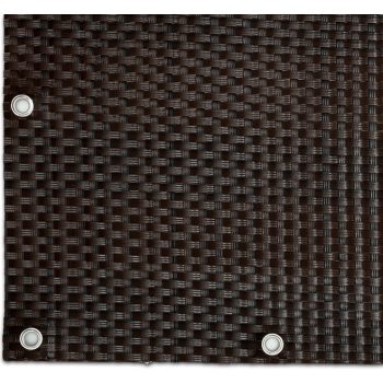   Polyrattan Betekintésgátló korláttakaró rögzítőlyukkal, 1400 g/m2˛, 3mx0,9m, RD06 Barna Mix