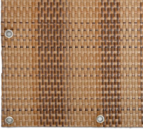 Polyrattan Betekintésgátló korláttakaró rögzítőlyukkal, 1400 g/m2˛, 3mx0,9m, RD08 Szalmasárga