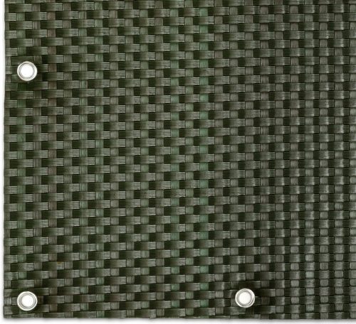 Polyrattan Betekintésgátló korláttakaró rögzítőlyukkal, 1400 g/m2˛, 3mx0,9m, RD12 Zöld