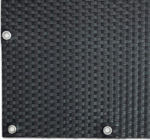 Polyrattan Betekintésgátló korláttakaró rögzítőlyukkal, 1400 g/m2˛, 5mx0,9m, RD03 Antracit (sötétszürke)