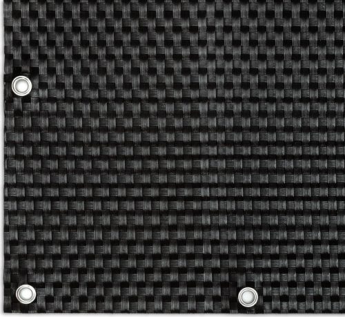 Polyrattan Betekintésgátló korláttakaró rögzítőlyukkal, 1400 g/m2˛, 5mx0,9m, RD04 Fekete