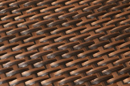 Polyrattan Betekintésgátló korláttakaró rögzítőlyukkal, 900 g/m2˛, 1m széles, méterre rendelhető, RC30 Réz (színű)