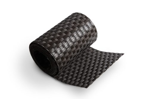 Polyrattan Kerítésbe fűzhető belátásgátló szalag, 1400 g/m2˛, 255x19 cm, RD02 Sötétbarna