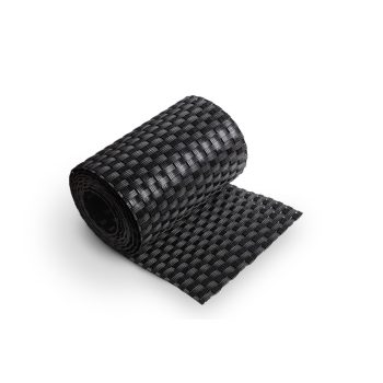   Polyrattan Kerítésbe fűzhető belátásgátló szalag, 1400 g/m2˛, 255x19 cm, RD04 Fekete