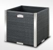 Polyrattan Kerti Virágláda 46x46x46 cm Aluminium elemekkel, RD01 Dióbarna