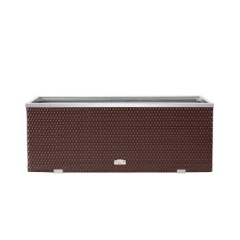 Polyrattan Kerti Virágláda 108x39x43 cm, RD01 Dióbarna