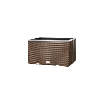 Polyrattan Kerti Virágláda 70x38x40 cm, RD01 Dióbarna