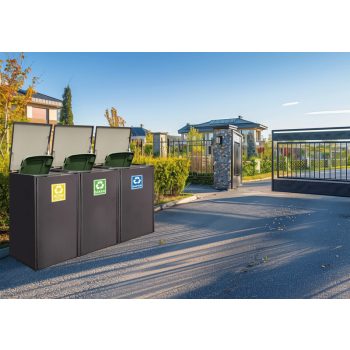   Kukatároló és kukatakaró egyben , RAL 7016 Antracit (sötétszürke) - Tripla - Porfestett lemez, Teljes panel