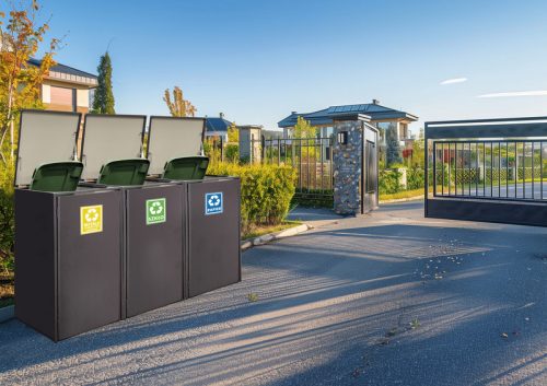 Kukatároló és kukatakaró egyben , RAL 7016 Antracit (sötétszürke) - Tripla - Porfestett lemez, Teljes panel