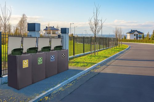 Kukatároló és kukatakaró egyben , RAL 7016 Antracit (sötétszürke) - Négyes - Porfestett lemez, Teljes panel