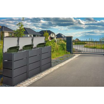   Kukatároló és kukatakaró egyben , RAL 7016 Antracit (sötétszürke) - Tripla - Porfestett lemez, Osztott Paneles