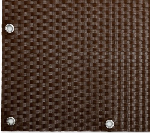 Polyrattan Betekintésgátló korláttakaró rögzítőlyukkal, 1400 g/m2˛, 5mx1m, RD01 Dióbarna