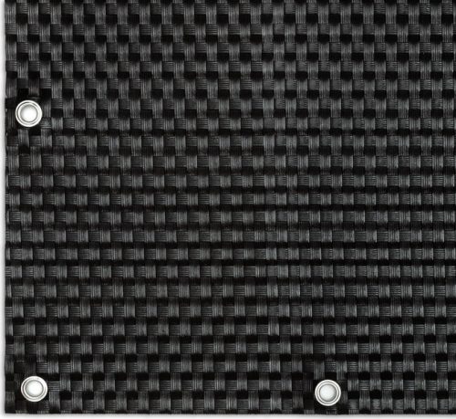 Polyrattan Betekintésgátló korláttakaró rögzítőlyukkal, 1400 g/m2˛, 5mx1m, RD04 Fekete