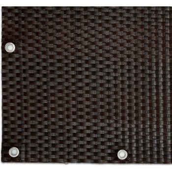   Polyrattan Betekintésgátló korláttakaró rögzítőlyukkal, 1400 g/m2˛, 5mx1m, RD06 Barna Mix