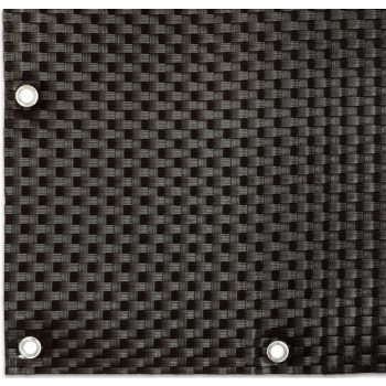   Polyrattan Betekintésgátló korláttakaró rögzítőlyukkal, 1400 g/m2˛, 0,9m széles, méterre rendelhető, RD02 Sötétbarna