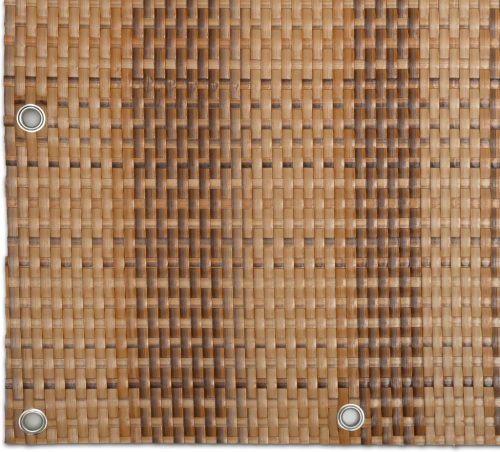 Polyrattan Betekintésgátló korláttakaró rögzítőlyukkal, 1400 g/m2˛, 0,9m széles, méterre rendelhető, RD08 Szalmasárga