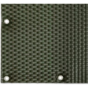   Polyrattan Betekintésgátló korláttakaró rögzítőlyukkal, 1400 g/m2˛, 0,9m széles, méterre rendelhető, RD12 Zöld