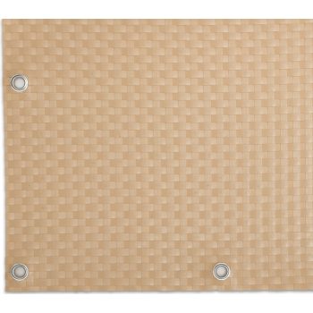   Polyrattan Betekintésgátló korláttakaró rögzítőlyukkal, 1400 g/m2˛, 0,9m széles, méterre rendelhető, RD18 Krém