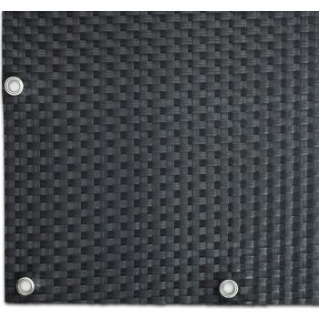   Polyrattan Betekintésgátló korláttakaró rögzítőlyukkal, 1400 g/m2˛, 1m széles, méterre rendelhető, RD03 Antracit (sötétszürke)