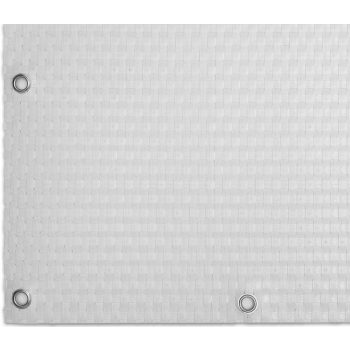   Polyrattan Betekintésgátló korláttakaró rögzítőlyukkal, 1400 g/m2˛, 1m széles, méterre rendelhető, RD07 Fehér