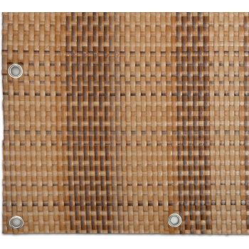   Polyrattan Betekintésgátló korláttakaró rögzítőlyukkal, 1400 g/m2˛, 1m széles, méterre rendelhető, RD08 Szalmasárga
