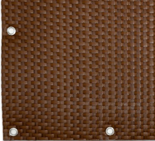 Polyrattan Betekintésgátló korláttakaró rögzítőlyukkal, 1400 g/m2˛, 1m széles, méterre rendelhető, RD13 Mézbarna