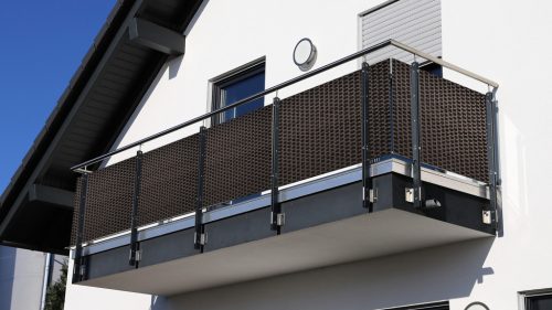 Polyrattan Betekintésgátló korláttakaró, 1400 g/m2, 3mx0,9m, RD02 Sötétbarna