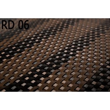   Polyrattan Betekintésgátló korláttakaró, 1400 g/m2, 1m széles, méterre rendelhető, RD06 Barna Mix