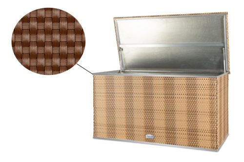 Exkluzív polyrattan párnatartó láda, 115x60x60cm,  RD01 Dióbarna