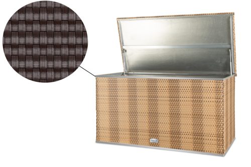 Exkluzív polyrattan párnatartó láda, 115x60x60cm, RD02 Sötétbarna
