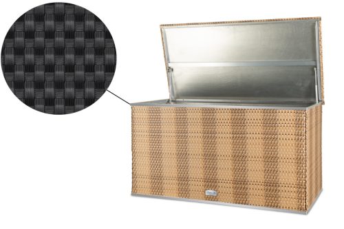 Exkluzív polyrattan párnatartó láda, 115x60x60cm, RD04 Fekete