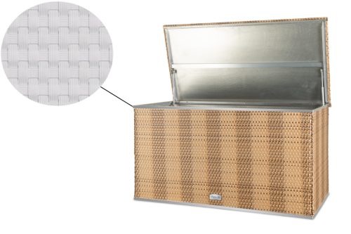 Exkluzív polyrattan párnatartó láda, 115x60x60cm, RD07 Fehér