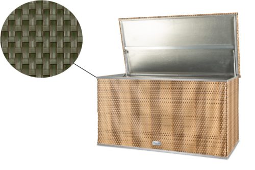 Exkluzív polyrattan párnatartó láda, 115x60x60cm, RD12 Zöld