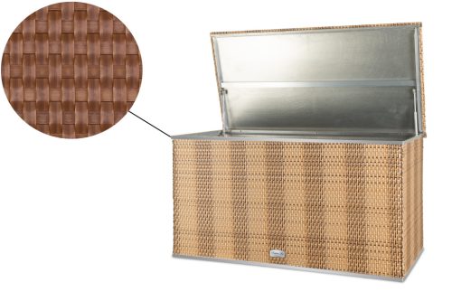 Exkluzív polyrattan párnatartó láda, 115x60x60cm, RD13 Mézbarna