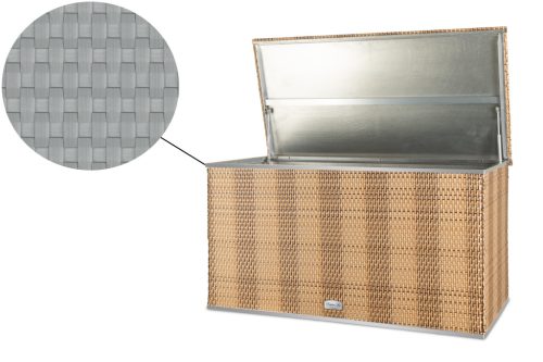 Exkluzív polyrattan párnatartó láda, 115x60x60cm, RD17 Világosszürke