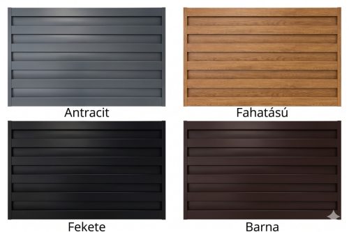 Kerítéspanel, Vízszintes, Zárt, 120x200x2,5cm, Fahatású dekor