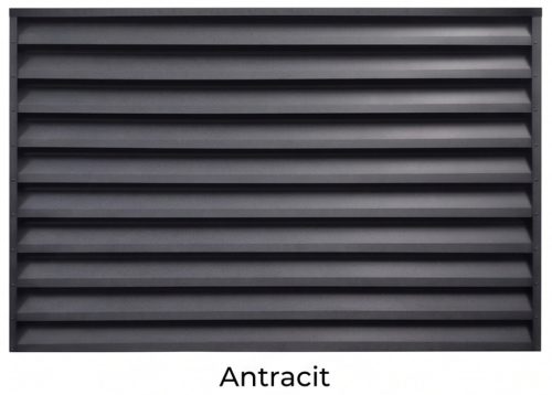 Kerítéspanel Louvre, Vízszintes Vékony panel, Zárt, 120x200x2,6cm, RAL7016 Antracit (sötétszürke)