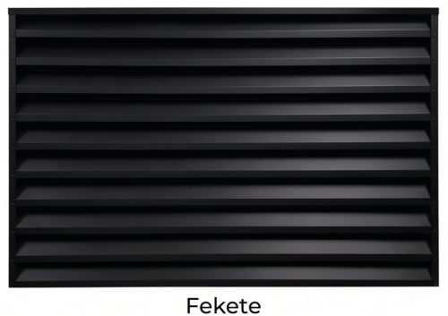 Kerítéspanel Louvre, Vízszintes Vastag panel, Zárt, 120x200x4,5cm, RAL9005 Fekete
